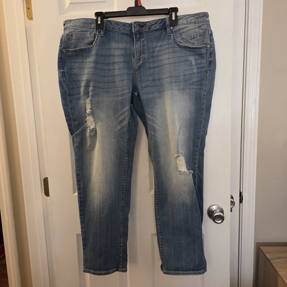 Vigoss The Thompson Tomboy Jeans Boyfriend Medium Wash‎ Stretch Denim 22 casual
